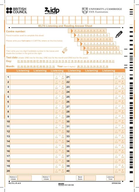 ielts listening answer sheet pdf